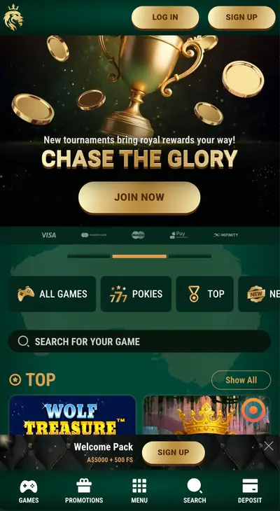 Richard Casino home screen — login and registration on the official website.